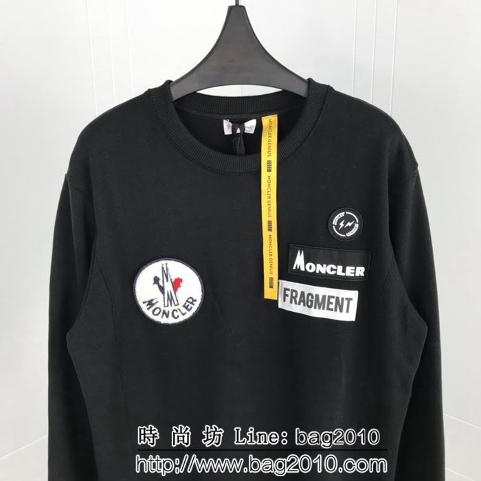 MONCLER蒙口X Fragment18SS蒙口藤原浩閃電限定款 雙LOGO毛巾布刺繡 Backstag男款衛衣 ydi1282